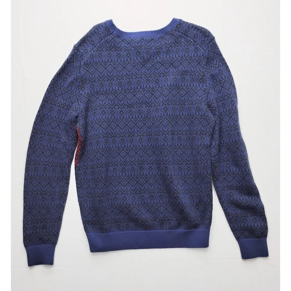 Tommy Hilfiger Knit Long Sweater Sweater Size Large Flag Aztec Print